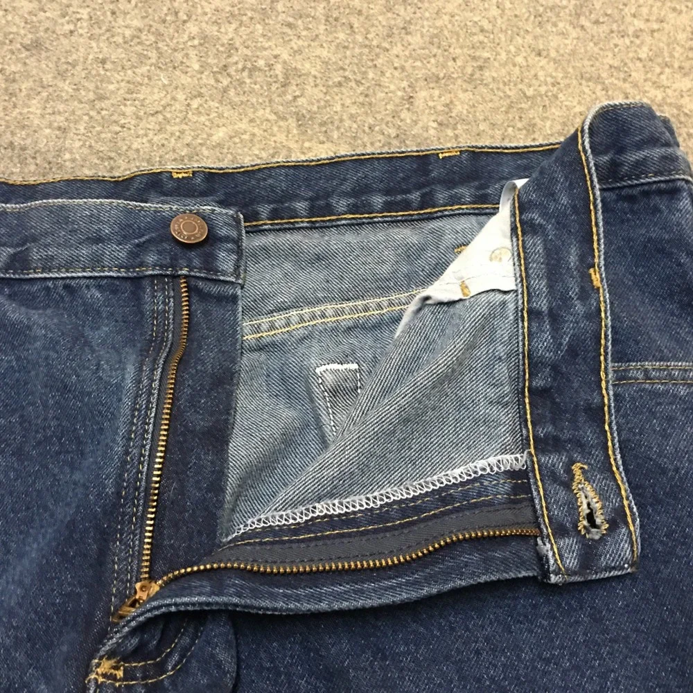 Wrangler Jeans Mens 38x32 Blue Premium Quality Straight Leg Denim Dark Wash